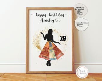 Geldgeschenk Geburtstag | Geld kreativ schenken Mädchen Frau Freundin | Geldverpackung Geburtstagsgeschenk | DIY last minute Geschenkidee