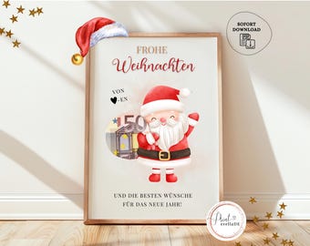 Geldgeschenk Weihnachten | Geld verschenken Weihnachtskarte Weihnachtsgeschenk zum Ausdrucken | A4 PDF Sofort Download