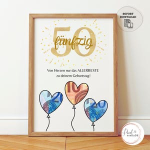 Geldgeschenk 50. Geburtstag | Geschenk mit Geld | Geburtstagsgeschenk Geld | Glückwunschkarte lustig | 50. Geburtstag