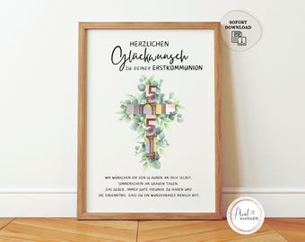 Geldgeschenk Kommunion | DIY last minute Geschenk Idee Geld verschenken Geschenkidee Erstkommunion | Kommunionsgeschenk PDF Karte download