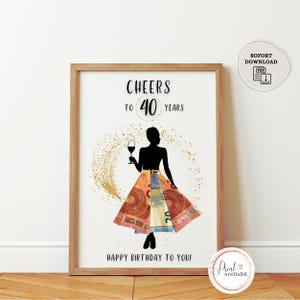 Cadeau en argent pour un 40e anniversaire | Cadeau d'argent à la petite amie de sa femme | Cadeau avec de l'argent | Cadeau d'anniversaire argent 40e anniversaire