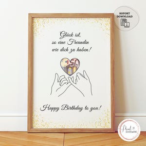 Geldgeschenk Geburtstag Freundin | Geschenk mit Geld | Geburtstagsgeschenk zum Ausdrucken | Geburtstagskarte Frau