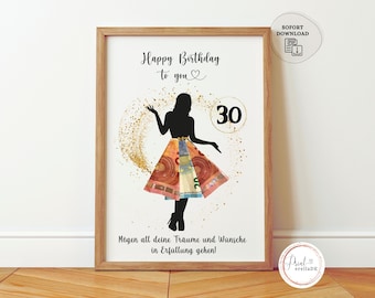 Birthday gift for 30th birthday | Cash gift for wife, girlfriend, daughter | Gift with money | Gift wrapping with money