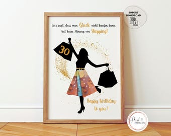 Money Gift for a Woman's Girlfriend's 30th Birthday | DIY Last Minute Gift Idea | Birthday Gift Card | Instant Digital Download