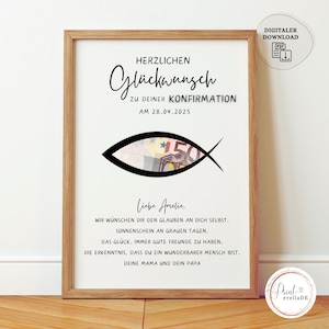 Personalisiertes Geldgeschenk zur Konfirmation I Konfirmationsgeschenk I Geschenkidee zur KonfirmationI Geschenk mit Geld