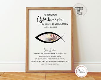 Personalized Confirmation Money Gift | DIY Confirmation Money Gift | Creative Gift for Girls and Boys | PDF Digital A4