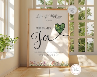 Regalo de dinero digital para una boda | Póster de boda | Regalo DIY para los novios | Regalo de boda en efectivo | Regalo de dinero personalizado