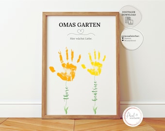 Personal gift for grandma | Grandparents gift | Grandma & Grandpa gift | Handprint gift | Mother's Day gift for grandma, mom
