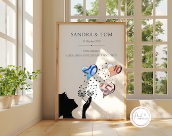 Geldcadeau voor de bruiloft | Gepersonaliseerd geldcadeau voor de bruiloft | Trouwposter | Zelfgemaakt cadeau voor het bruidspaar | Digitale download