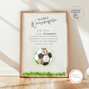 Personalisiertes Geldgeschenk Jugendweihe | Geschenk zur Jugendweihe | Jugendweihe Karte | Geschenkidee Jugendweihe Fussball