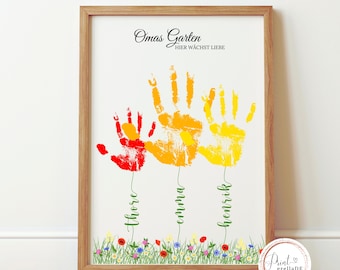 Personal Grandma Gift | Grandparent Gift | Grandma & Grandpa Gift | Handprint Birthday Gift