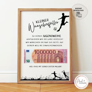 Geldgeschenk Jugendweihe | Geschenk Jugendweihe | Jugendweihe Karte | Geschenkidee Jugendweihe Fussball