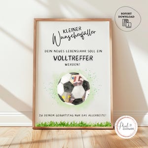 Geldgeschenk Geburtstag | Geldgeschenk Fußballfan, Junge, Mädchen | Geschenkidee Fussball | Wunscherfüller | Last Minute Geschenk Download