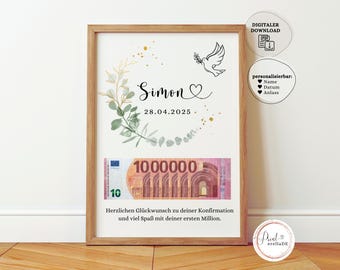 Personalized money gift for confirmation | Confirmation gift | Gift idea for confirmation | Gift with money