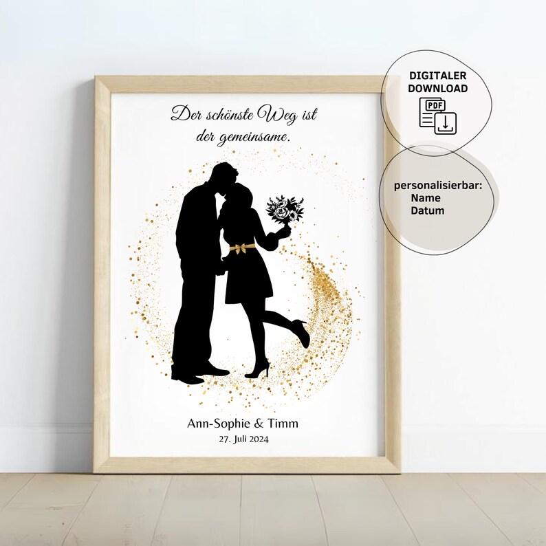 Personalized wedding gift of money | Wedding poster | Money gift for weddings | Gift for the bride and groom | Printable version image 2