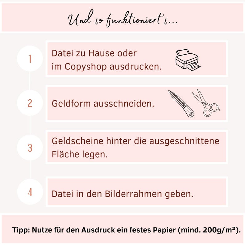 Geldgeschenk Geburtstag | DIY Geburtstagsgeschenk Karte Last Minute Geschenkidee | Geschenk zum Geld verschenken | PDF Sofort Download Bild 6