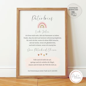Carta de patrocinio personalizada | Certificado de bautismo | Regalo para madrina | Regalo de bautismo | Padrino | ahijado | bautismo gratis | fiesta de bienvenida