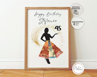 Personalized money gift birthday | Money gift woman | Gift with money | Birthday gift money