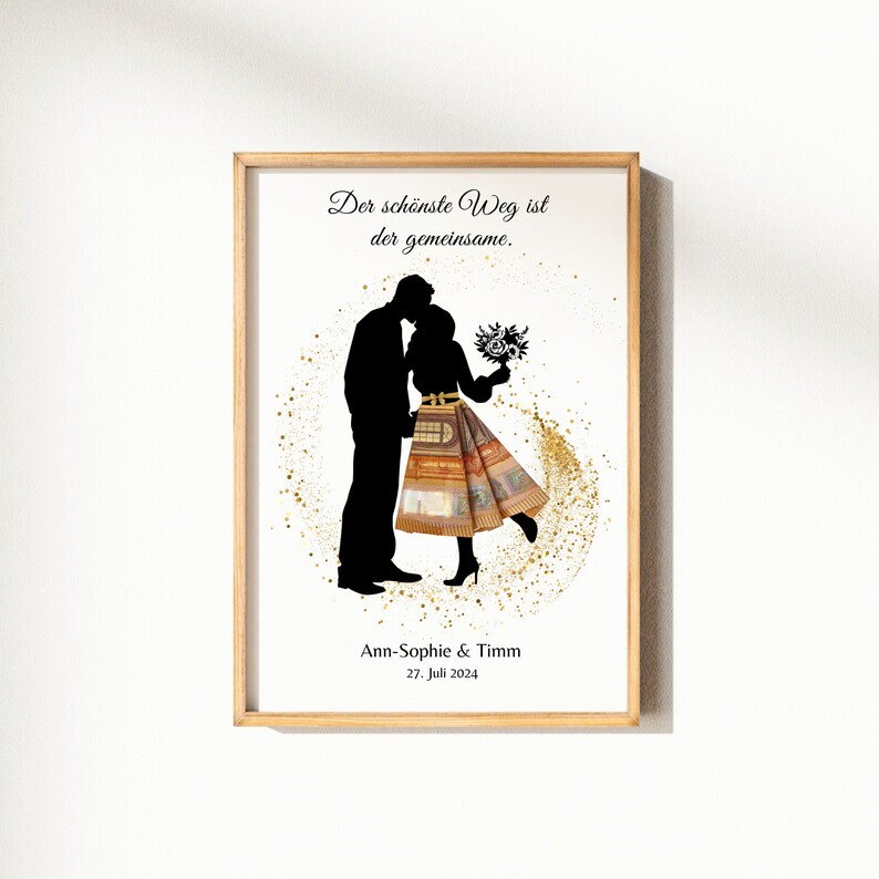 Personalized wedding gift of money | Wedding poster | Money gift for weddings | Gift for the bride and groom | Printable version image 3