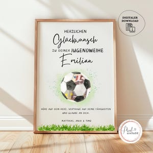 Personalisiertes Geldgeschenk Jugendweihe | Geschenk zur Jugendweihe | Jugendweihe Karte | Geschenkidee Jugendweihe Fussball