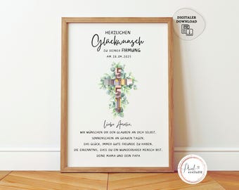Money Gift for Confirmation | DIY Gift Idea Card for Confirmation Gift | Printable Confirmation Gift for Godchild