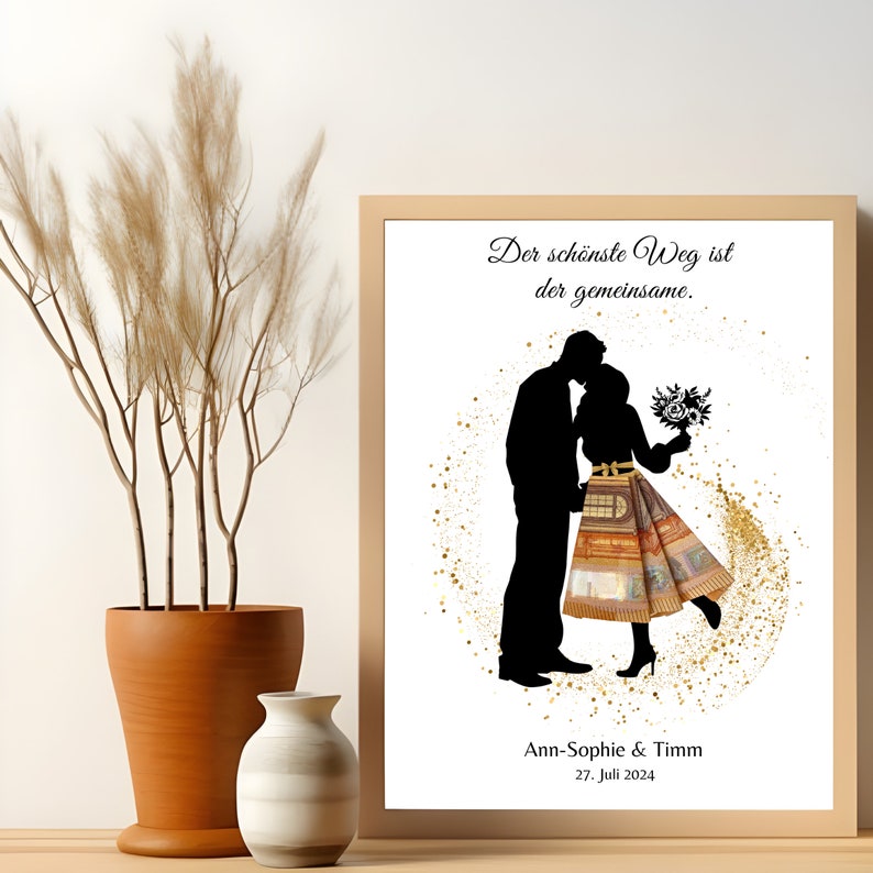 Personalized wedding gift of money | Wedding poster | Money gift for weddings | Gift for the bride and groom | Printable version image 8