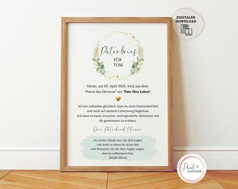 Personalized sponsorship letter | Baptism certificate | Gift for godmother | Gift for godfather | Gift for baptism | Welcome party