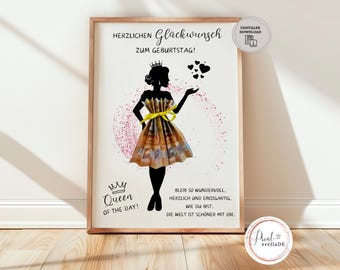 Birthday money gift for a girl | Giving money as a gift | Last-minute gift idea | Wish fulfiller | DIY birthday gift card PDF