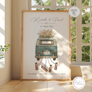Dinero para regalo de boda personalizado | Regalos de boda en efectivo | Carteles de boda | Regalo DIY para los novios | coche de bodas