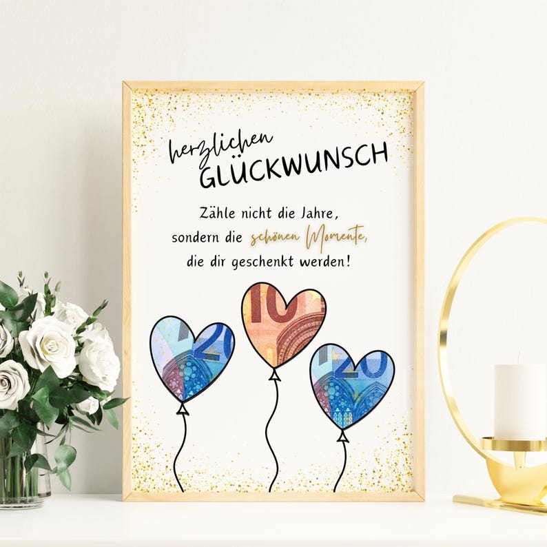 Geldgeschenk Geburtstag | DIY Geburtstagsgeschenk Karte Last Minute Geschenkidee | Geschenk zum Geld verschenken | PDF Sofort Download Bild 4