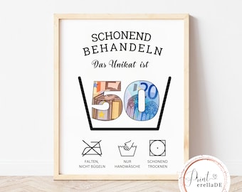 Money gift for your 50th birthday | Gift with money | Birthday gift money | Funny greeting card