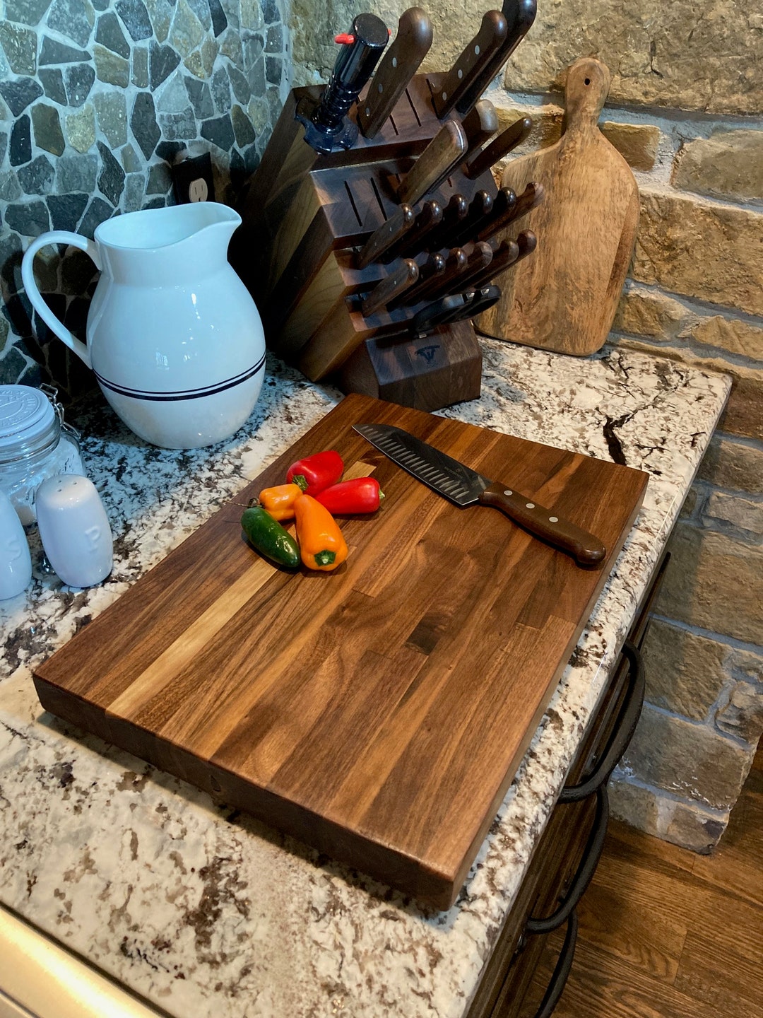 Visual Reference: 18X12 Walnut Cutting Board Stunning Butcher Block Cutting Board That