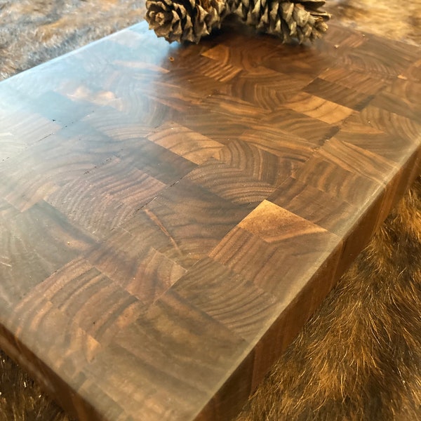 Walnut Cutting Board.  Rustic End Grain Butcher Block Cutting Board hand-made for Your Kitchen.  Large, Small or Custom Sizes