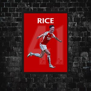 Declan Rice, Arsenal FC. Printable Poster, Digital Copies, Sketch Wall ...