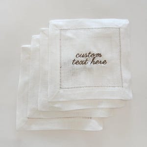 4/set Custom Embroidered Napkins; Set of 4