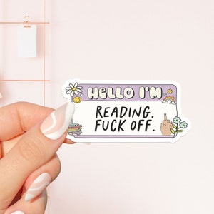 Ciao sto leggendo adesivo viola, adesivo libresco, regalo per gli amanti dei libri, Merch libresco, adesivo Kindle, Smut Reader, amante della lettura