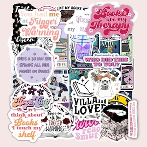 Bundle stickers, bookish stickers, book lover gift, bookish merch, Kindle stickers, smut reader, reading lover, e-reader