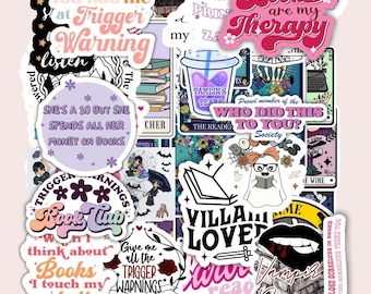 Bundle stickers, bookish stickers, book lover gift, bookish merch, Kindle stickers, smut reader, reading lover, e-reader