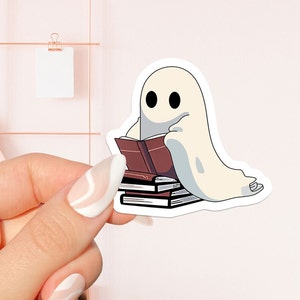 Ghost reading Sticker, bookish Sticker, book lover gift, bookish Merch, Kindle Sticker, Smut Reader, reading lover, e-reader