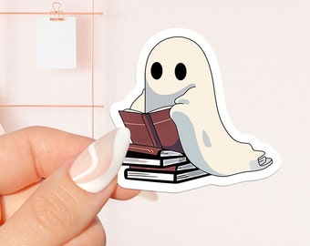 Ghost reading Sticker, bookish Sticker, book lover gift, bookish Merch, Kindle Sticker, Smut Reader, reading lover, e-reader