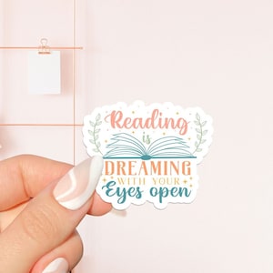 Reading Dreaming Sticker, bookish Sticker, book lover gift, bookish Merch , Kindle Sticker, Smut Reader, reading lover, e-reader