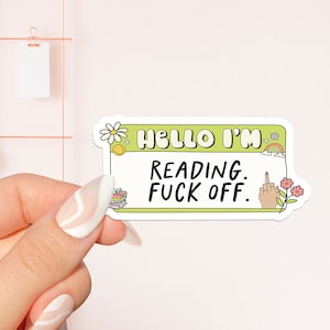 Ciao sto leggendo adesivo verde, adesivo libresco, regalo per gli amanti dei libri, Merch libresco, adesivo Kindle, Smut Reader, amante della lettura