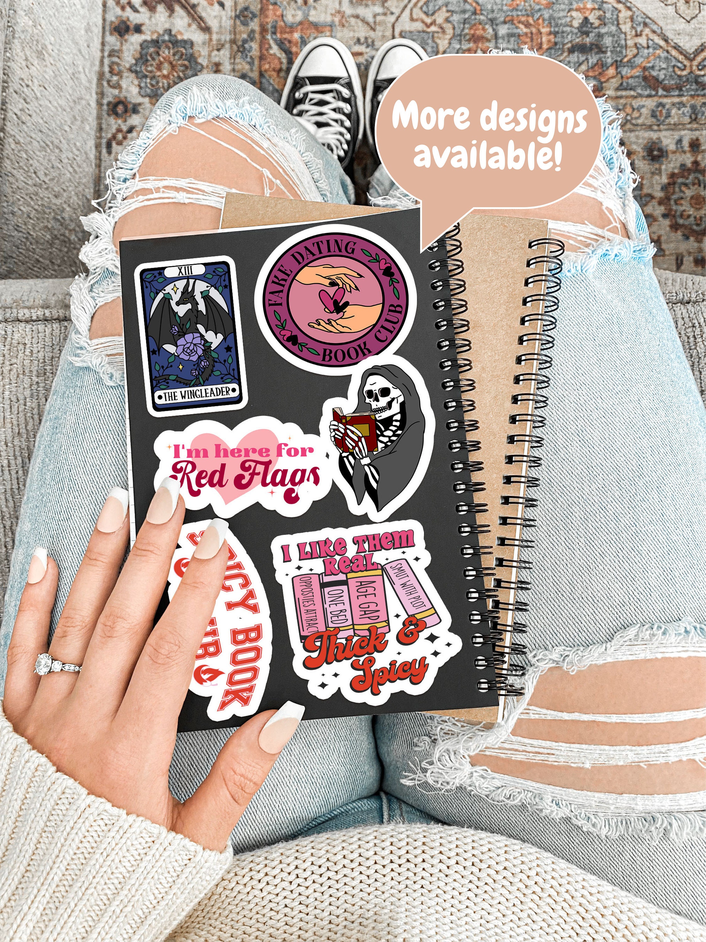 Discover Pink Heartshape Book Lover Sticker