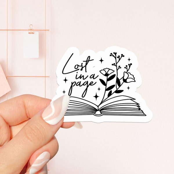 Lost in page sticker, bookish sticker, book lover gift, bookish merch, Kindle sticker, smut reader, reading lover, e-reader