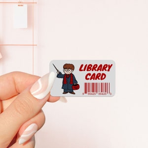 Harry library card sticker, bookish sticker, book lover gift, bookish merch, Kindle sticker, smut reader, reading lover, e-reader