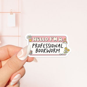 Ciao sono un topo di biblioteca professionista adesivo rosa, adesivo libresco, regalo per gli amanti dei libri, Merch libresco, adesivo Kindle, lettore Smut, amante della lettura