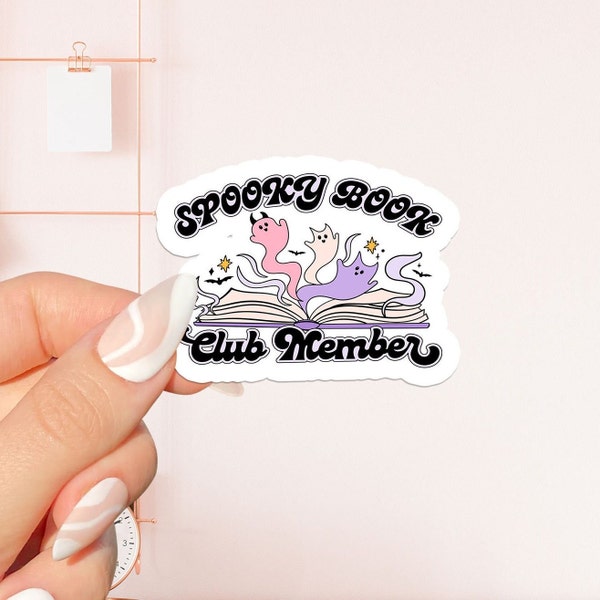 Spooky book club member sticker, bookish sticker, book lover gift, bookish merch, Kindle sticker, smut reader, reading lover, e-reader