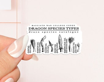 Dragon species types Sticker, bookish Sticker, book lover gift, bookish Merch, Kindle Sticker, Smut Reader, reading lover, e-reader