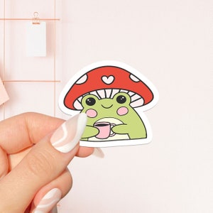 Adesivi Green Frog Mushroom, adesivo libresco, regalo per gli amanti dei libri, Merch libresco, adesivo Kindle, Smut Reader, amante della lettura, e-reader