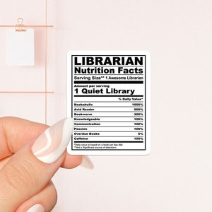 Adesivo nutrizionale del bibliotecario, adesivo libresco, regalo per gli amanti dei libri, merchandising libresco, adesivo Kindle, lettore Smut, amante della lettura, e-reader